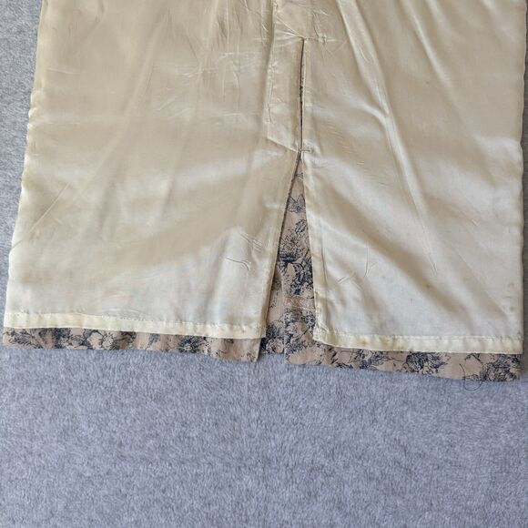 Talbots Petite Pencil Skirt Women 14 Beige Floral Midi Linen Office Tea Party - Picture 11 of 11